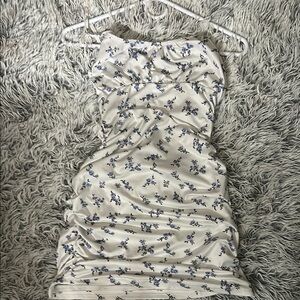 SHEIN White Ruched Strapless Bodycon Dress